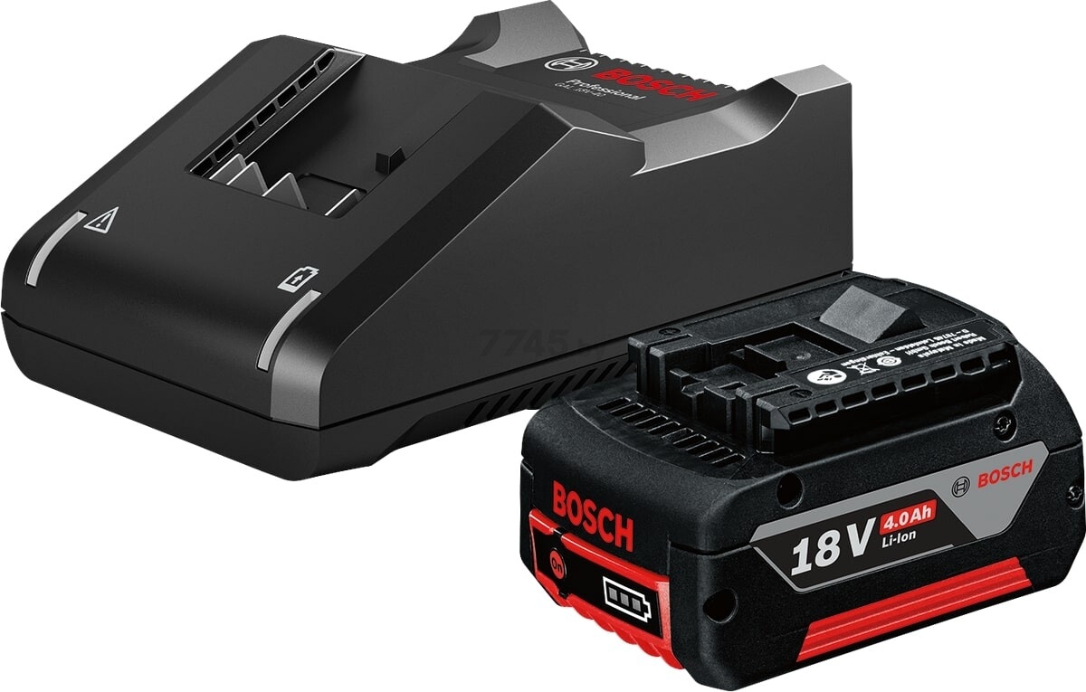 Комплект аккумулятор 18 В 4 Ач GBA18 V и зарядное устройство GAL 18V-40 4 А BOSCH Professional (1600A01B9Y) - Фото 2
